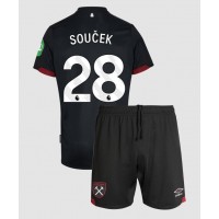 Echipament fotbal West Ham United Tomas Soucek #28 Tricou Deplasare 2024-25 pentru copii maneca scurta (+ Pantaloni scurti)